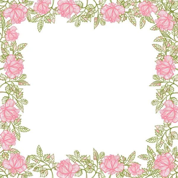 Fondo floral con rosas. — Archivo Imágenes Vectoriales