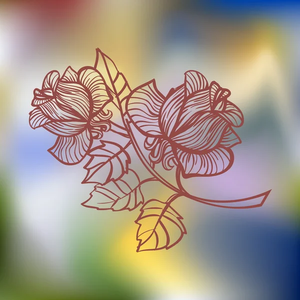 Líneas rosas en vector borrosa fondo floral. Se puede utilizar para la invitación, papel pintado, fondo, página web — Vector de stock