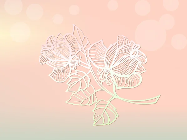 Linhas rosas em fundo floral desfocado vetor. Pode ser usado para convite, papel de parede, fundo, página da web, interface móvel . —  Vetores de Stock