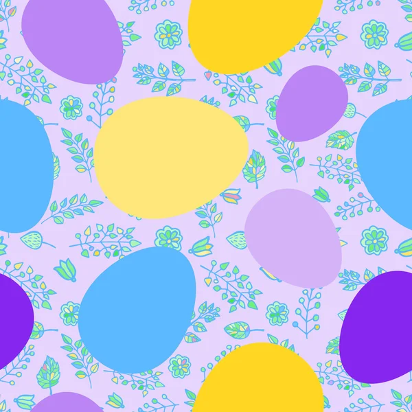 Seamless ribbon-wrapped Easter eggs pattern. Decorative texture. — Stock Vector