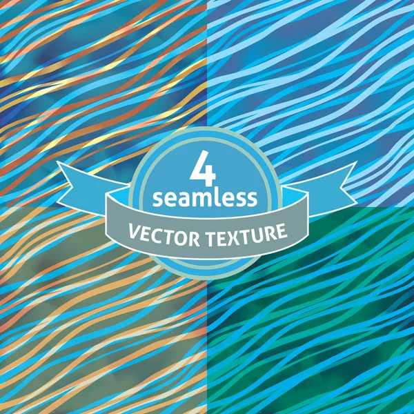 Set jf 4 seamless wavy pattern.  Vector abstract background. — Stock Vector