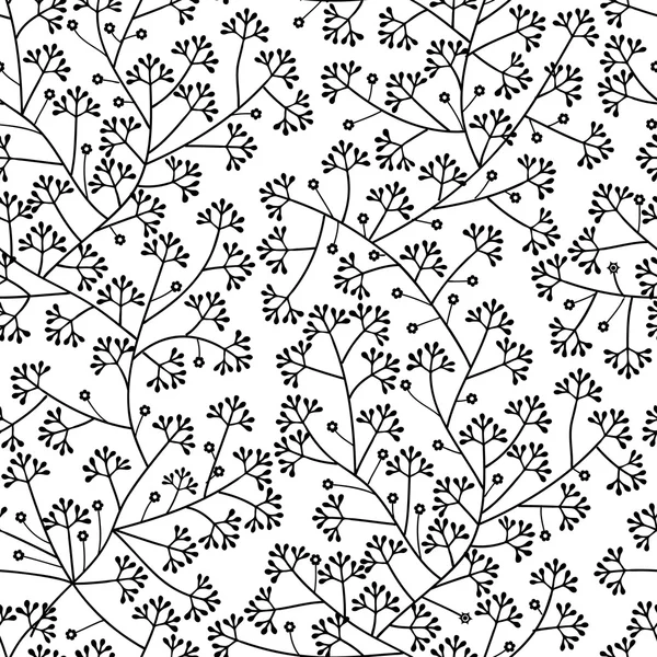 黑白花无缝花纹 — 图库矢量图片