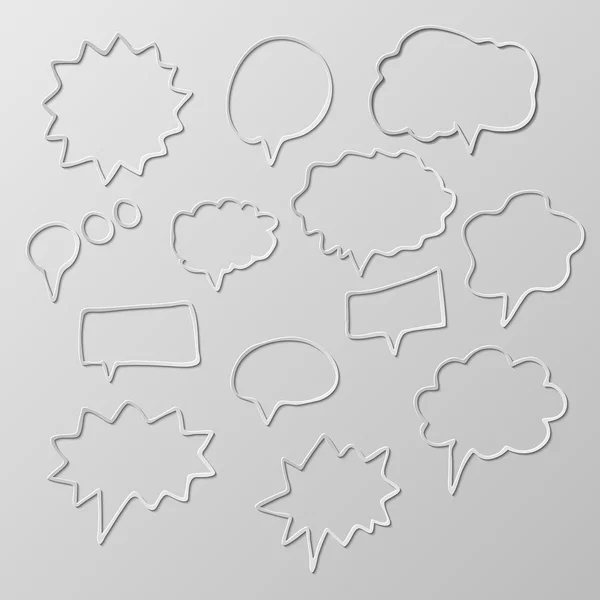 Set di doodle vettoriali 3d che disegnano simboli astratti di forma — Vettoriale Stock