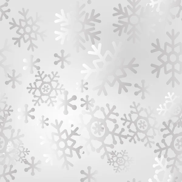 Weihnachtslicht nahtloses Muster aus großen und kleinen Schneeflocken. — Stockvektor