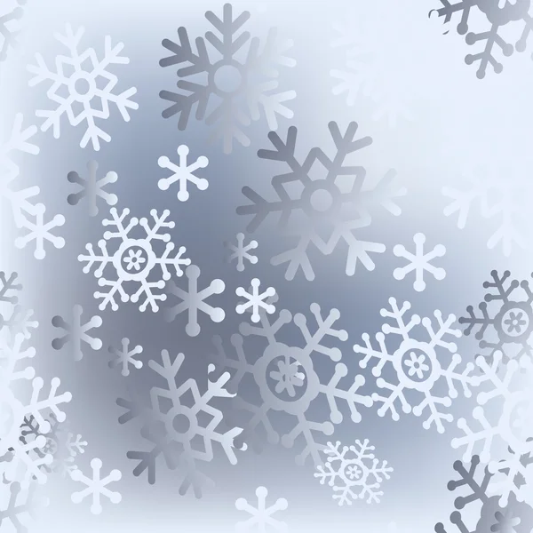 Natal sem costura padrão de grandes e leves pequenos flocos de neve . — Vetor de Stock