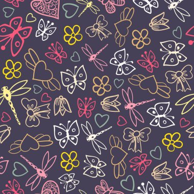 Kelebekler ve kalpleri ile Seamless Modeli