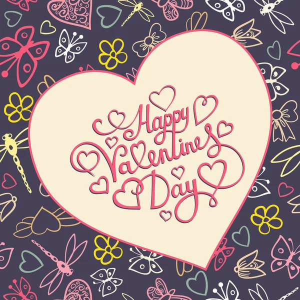Felicitări șablon de Ziua Îndrăgostiților . — Vector de stoc
