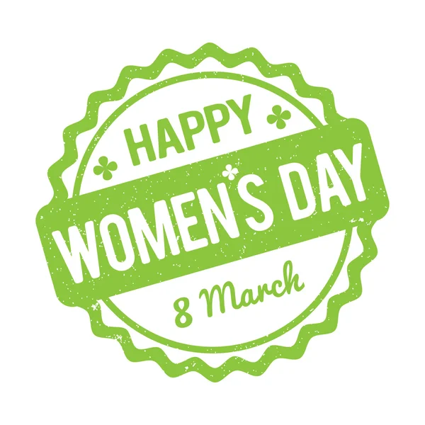 Happy Women's dag Rubberstempel groen op een witte achtergrond. — Stockvector