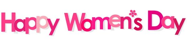 Happy Women 's Day banner pink with Flower on a white background . — стоковый вектор