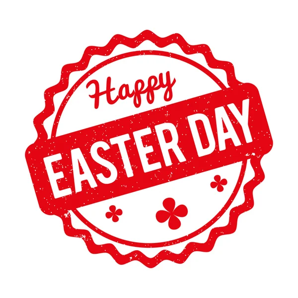 Happy Easter Day rubber stamp red on a white background. — Stock Vector