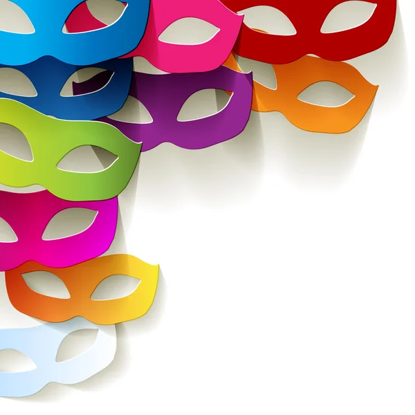 Karnaval kağıt maskeleri çok renkli kenar