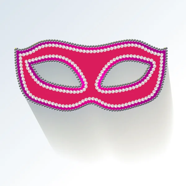 Carnival mask theater beads pink — Stock Vector