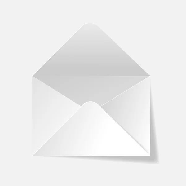 Geopende envelop met witte achtergrond — Stockvector