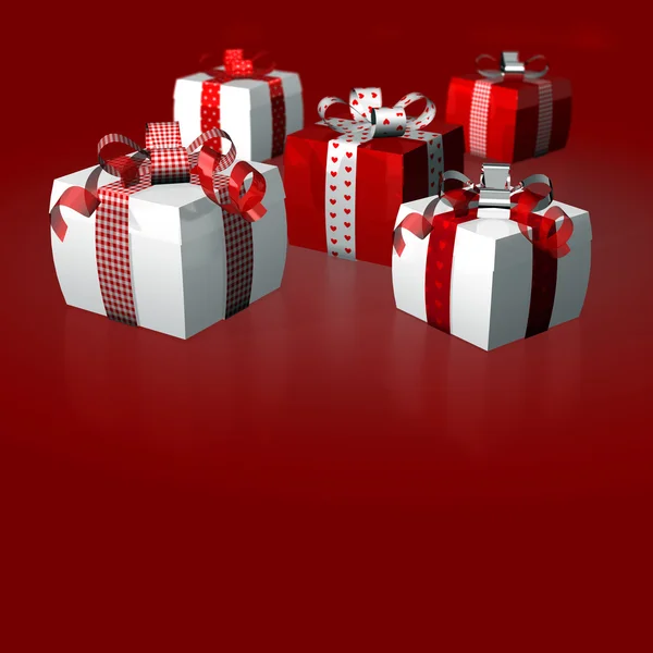 Gifts red white — Stock Photo, Image