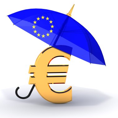 Şemsiye ile Euro simgesi
