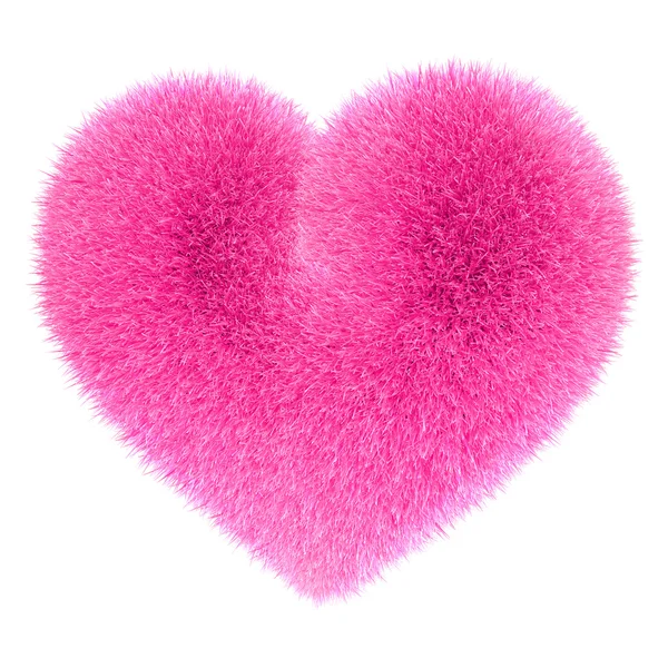 Heart in fur light blue violet purple — Stock Photo, Image