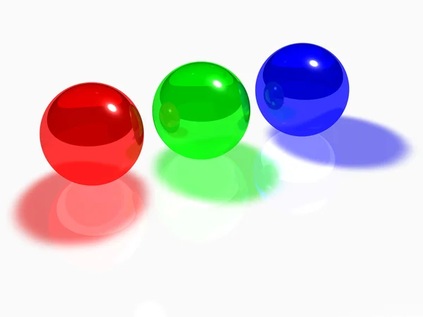 Bolas de vidro RGB — Fotografia de Stock