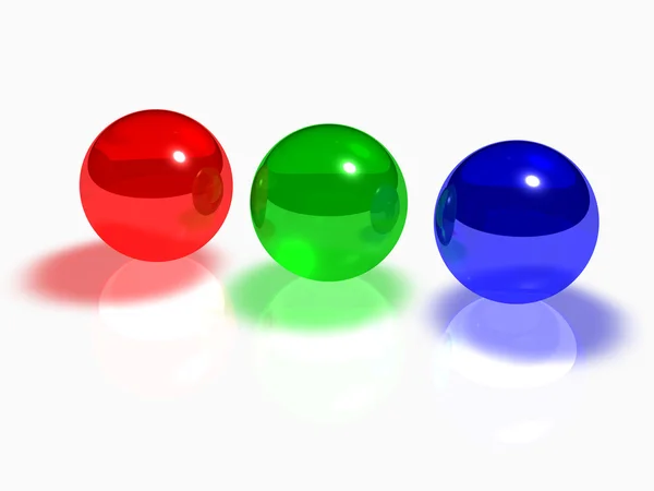 RGB glass balls — Stock Photo, Image