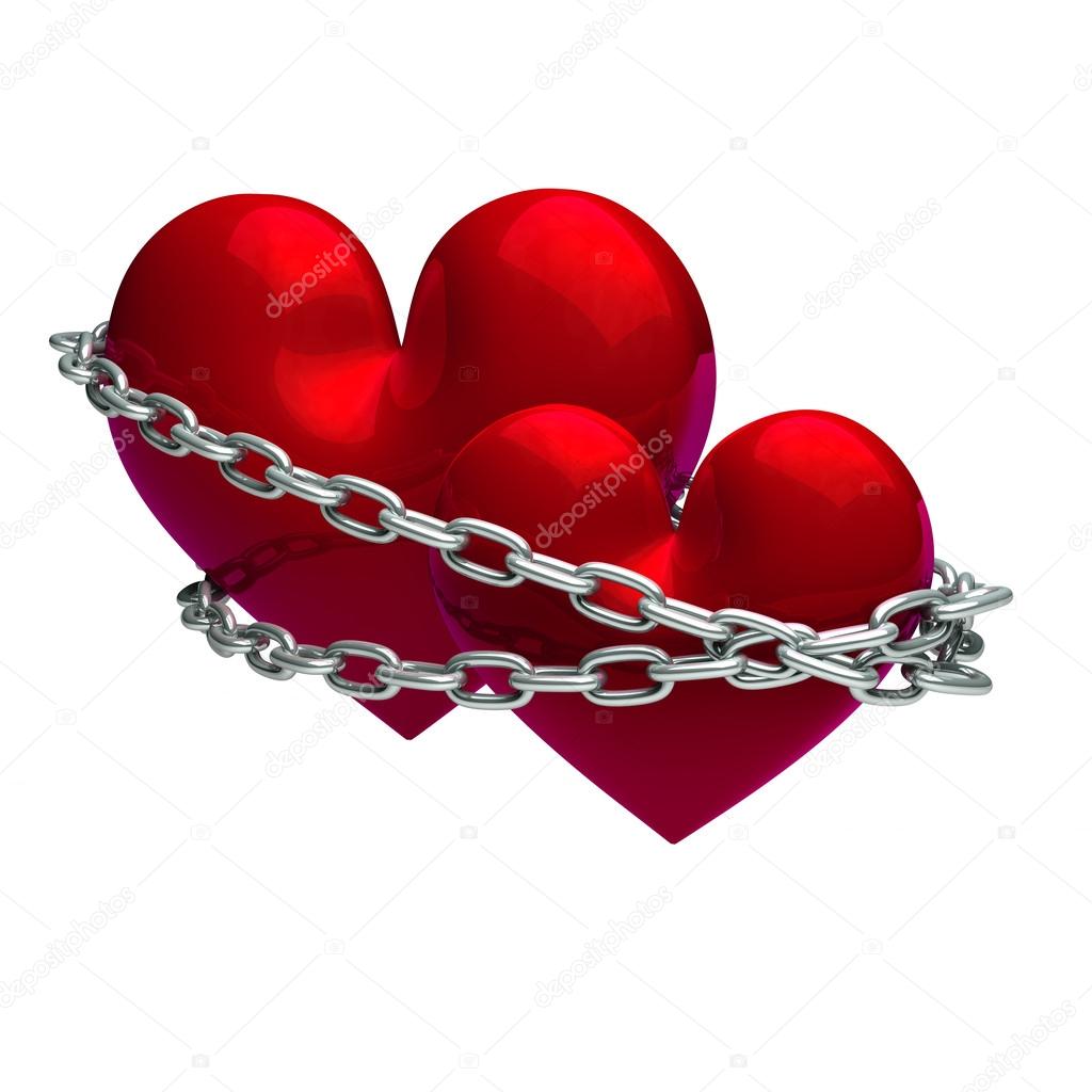 Valentine's Day hearts connected chain union