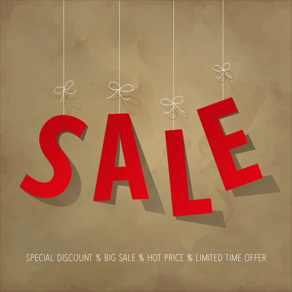 Satılık kağıt mektuplar bir Vintage arka plan üzerinde kırmızı