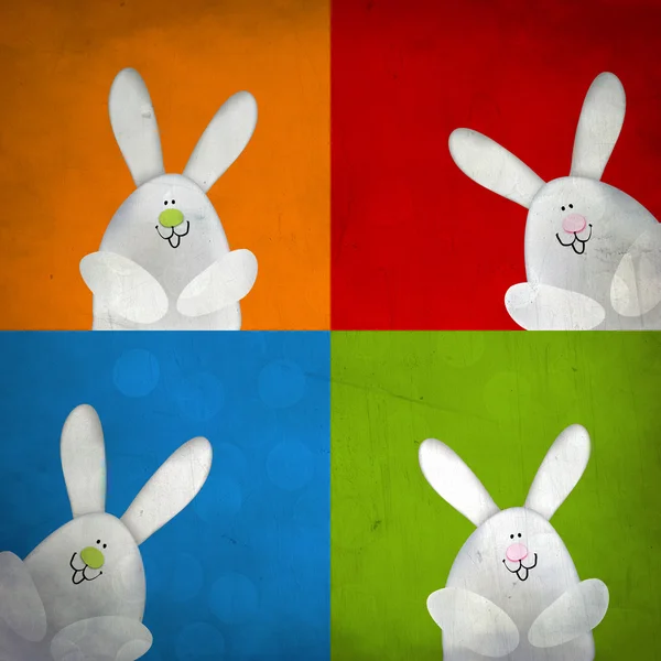 Happy easter rabbits — Stock Photo, Image