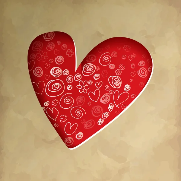 Aftelkalender voor Valentijnsdag hart — Stockvector