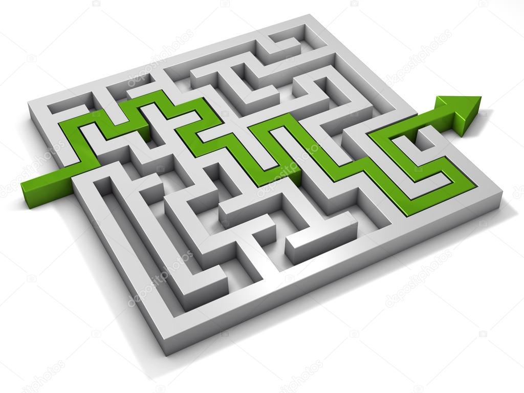 Labyrinth maze 3d green