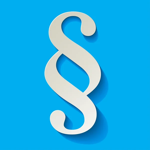 Mavi zemin üzerine beyaz paragraf sembolü kağıt