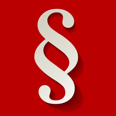 Kırmızı zemin üzerine beyaz paragraf sembolü kağıt