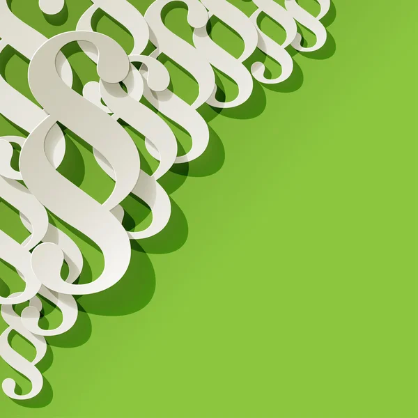 Paragraf sembolü kağıt yeşil zemin üzerine köşedeki