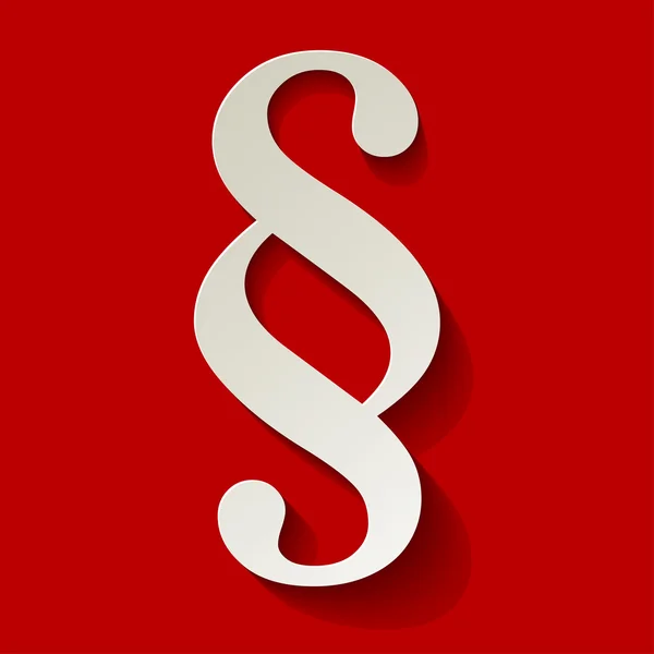 Kırmızı zemin üzerine beyaz paragraf sembolü kağıt