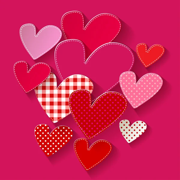 Renkli kalpler pembe patchwork