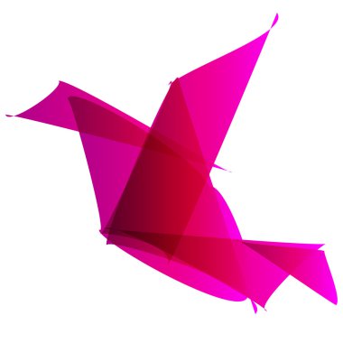 Freelancer Logo kuş origami pembe