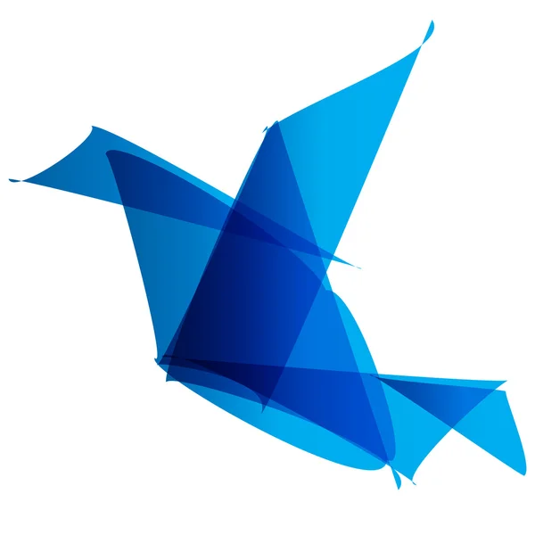 自由职业者标志鸟折纸蓝色 — 图库矢量图片