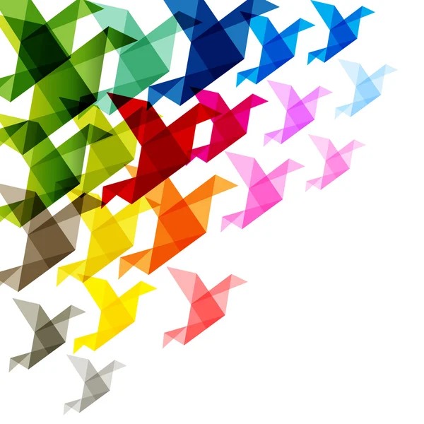 Renkli kuşlar origami