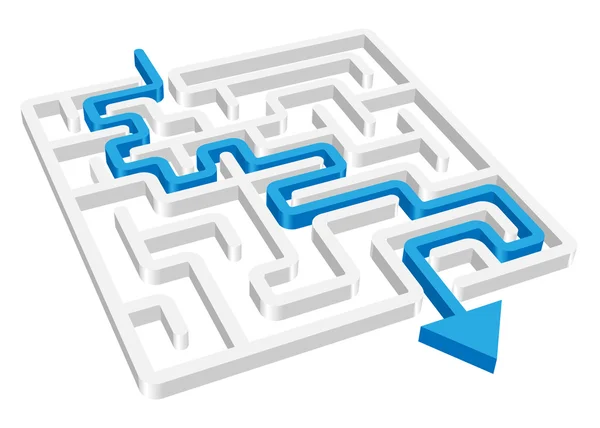 Labirent maze 3d mavi yuvarlak ışık vektör