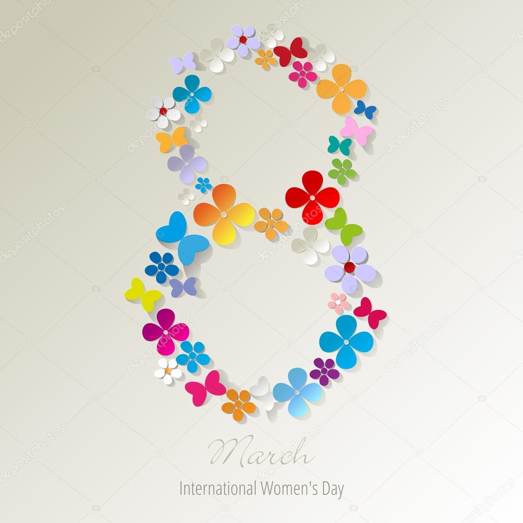 8 March international Women's Day color on white background