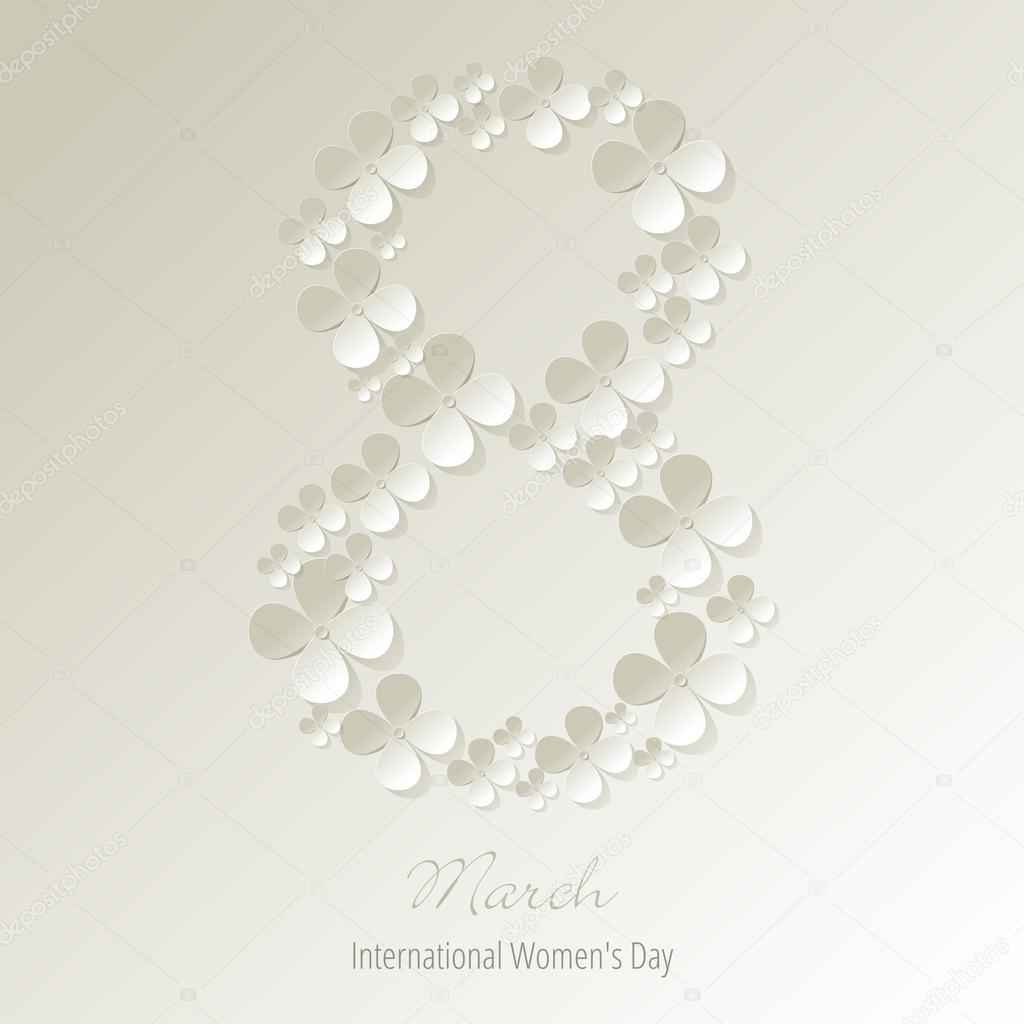 8 March international Women's Day Symbol white