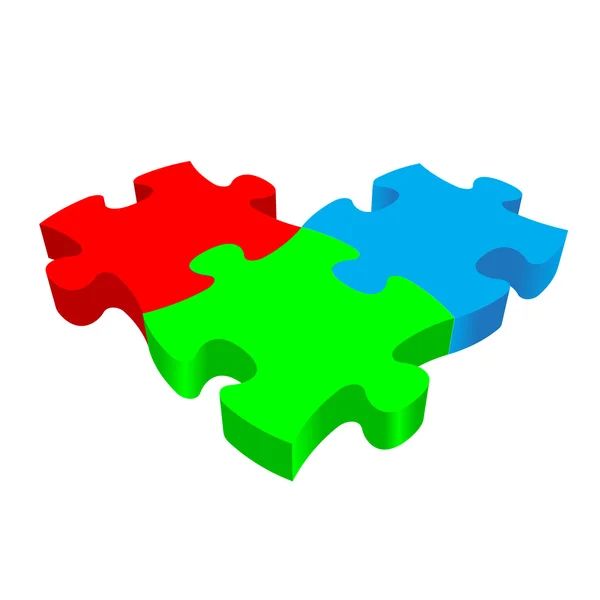 Vector RGB PUZZLE 3D sobre fondo blanco — Vector de stock