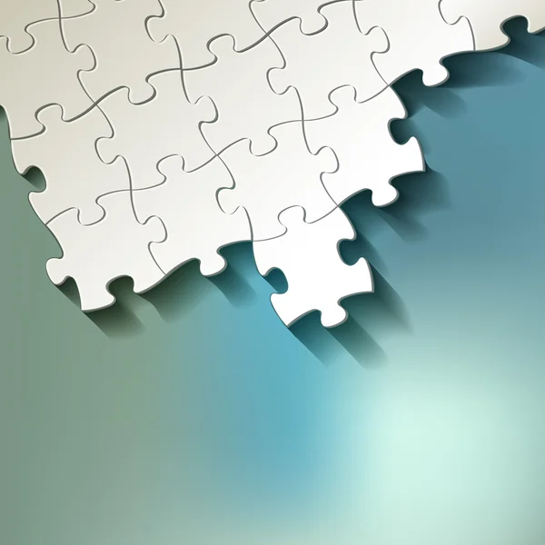 Puzzle blanco sobre fondo bokeh — Vector de stock