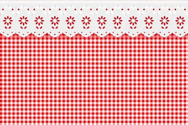 Ajur nakışı kareli kırmızı model arka plan üzerinde