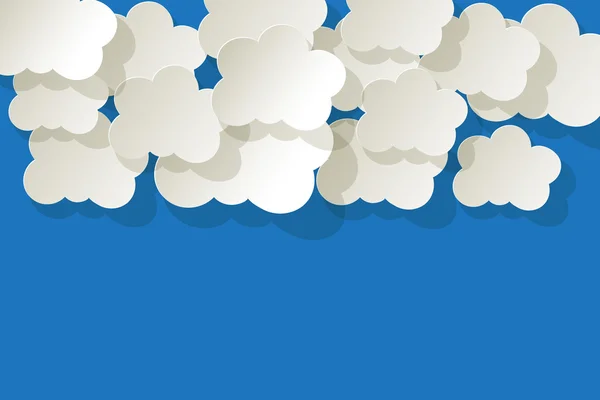White clouds on the blue sky background — Stock Vector