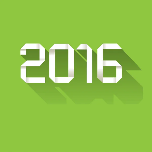 Origami 2016 símbolo sobre fondo verde — Vector de stock