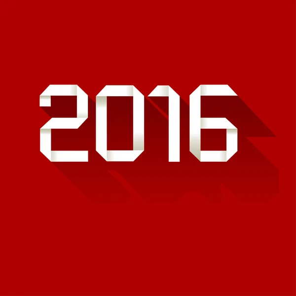 Origami 2016 símbolo no fundo vermelho — Vetor de Stock