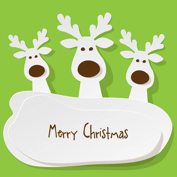 Noel Reindeer yeşil bir arka plan üzerinde