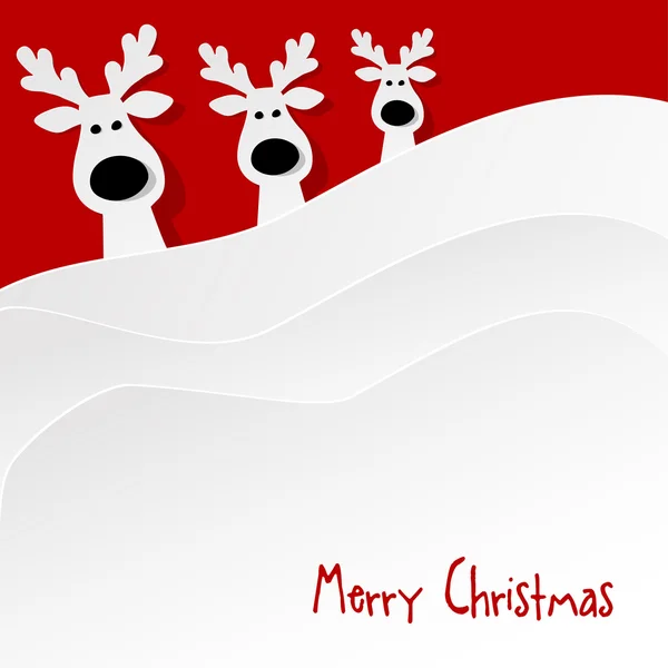 Noel Reindeer kırmızı bir arka plan üzerinde