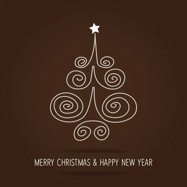 Julgran prickar på choklad brun bakgrund — Stock vektor