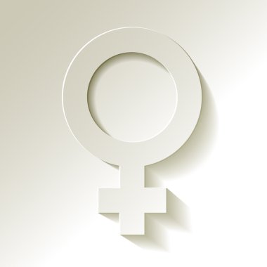 Venus vector symbol with shadow white
