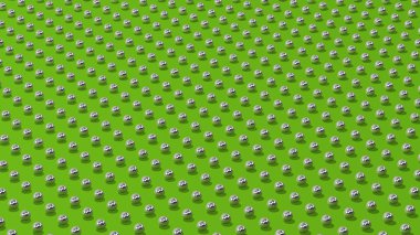 metal balls background green convergent perspective