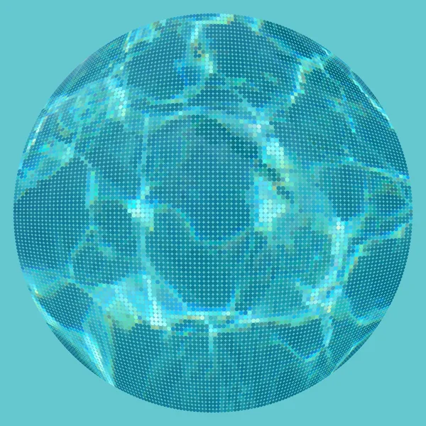 Cerchio vettoriale acqua texture caustica effetto mosaico punti . — Vettoriale Stock